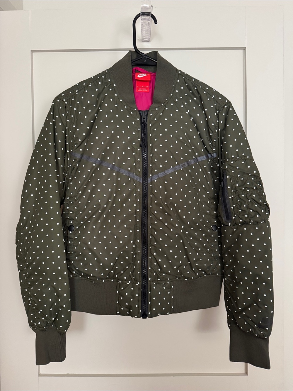 Nike Polka Dot Bomber Jacket - Olive Green